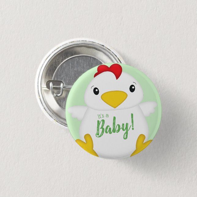 Chicken Baby Shower Farm 3 Cm Round Badge (Front & Back)