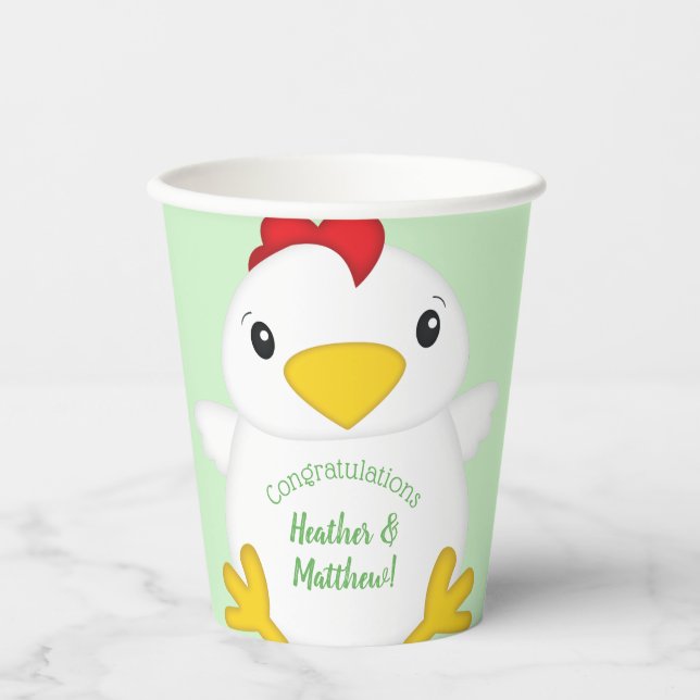 Chicken Baby Shower Farm Paper Cups (Front)