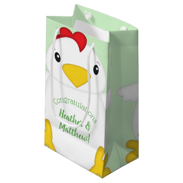Chicken Baby Shower Farm Small Gift Bag (Front Angled)