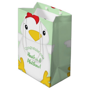 Chicken Baby Shower Green Medium Gift Bag