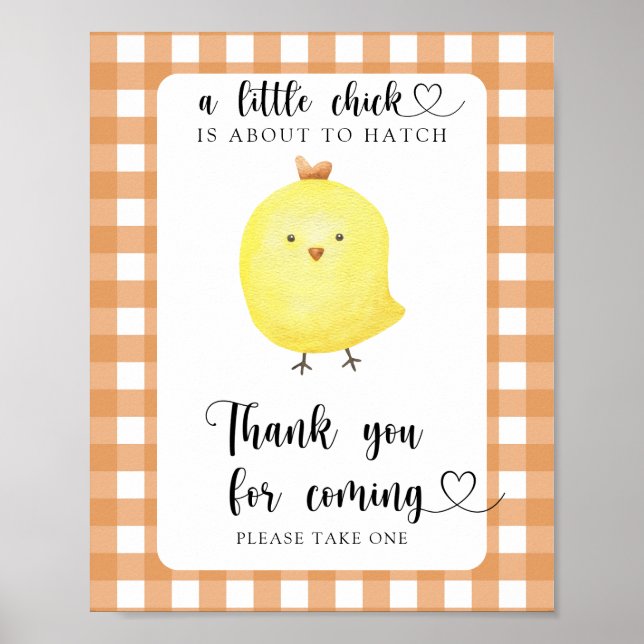 Chicken baby shower - Thank you for coming Poster (Front)
