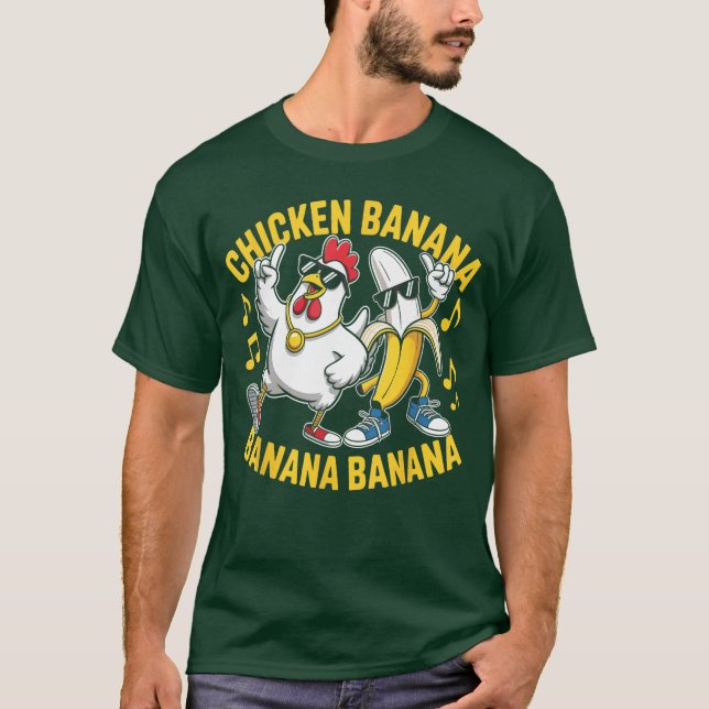 Chicken Banana Banana Banana Music Lover Musician  T-Shirt (Front)