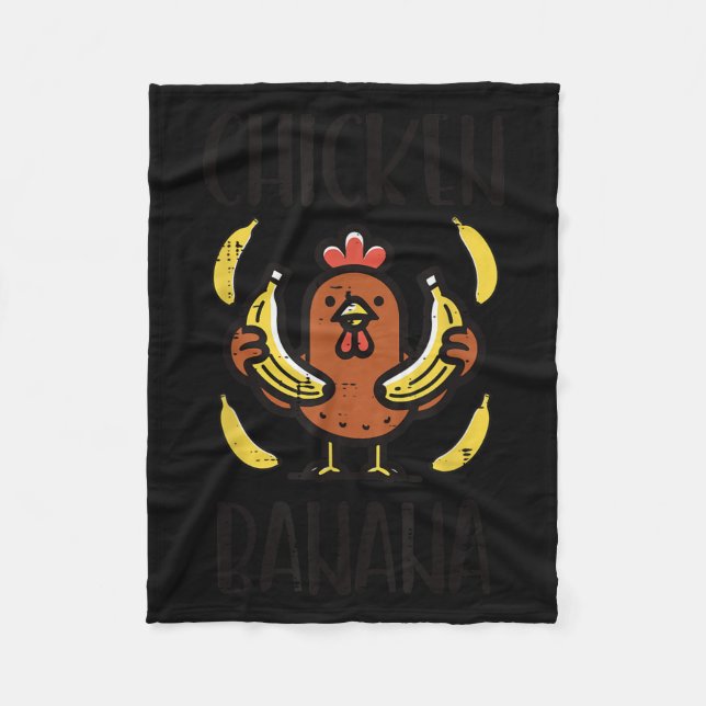 Chicken Banana Cute Song Dance Fruit Kids Youth Me Fleece Blanket (Front)