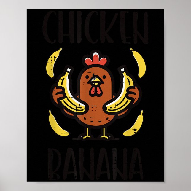 Chicken Banana Cute Song Dance Fruit Kids Youth Me Poster (Front)