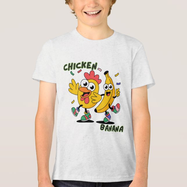 CHICKEN BANANA DANCE Tri-Blend SHIRT (Front)