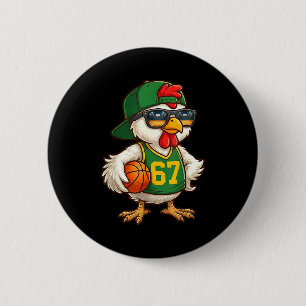 Chicken Basketball 67 Gen Alpha Slang Srts Men Boy 6 Cm Round Badge