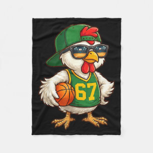 Chicken Basketball 67 Gen Alpha Slang Srts Men Boy Fleece Blanket