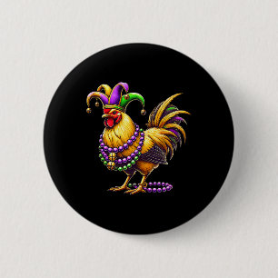Chicken Beads Mardi Gras Carnival Farming Farmer A 6 Cm Round Badge
