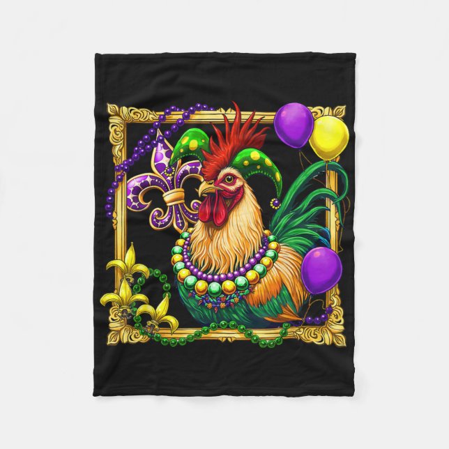 Chicken Beads Mardi Gras Carnival Farming Farmer A Fleece Blanket (Front)