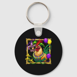 Chicken Beads Mardi Gras Carnival Farming Farmer A Key Ring