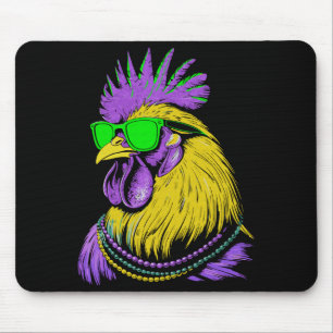 Chicken beads mardi gras carnival farming farmer mouse pad