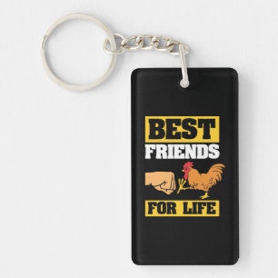 Chicken Best Friends For Life Key Ring