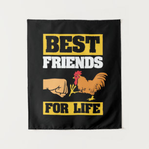 Chicken Best Friends For Life Tapestry