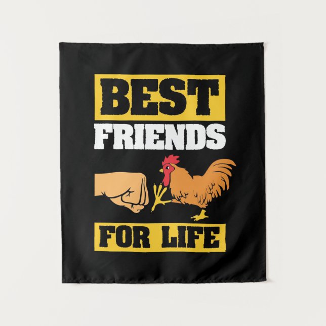 Chicken Best Friends For Life Tapestry (Front)