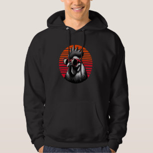 Chicken Bird Sunglasses Sunset Retro Style Vintage Hoodie