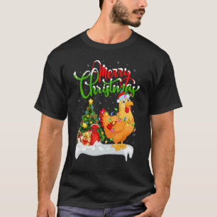 Chicken Bird   Xmas Decorations Santa Chicken Chri T-Shirt
