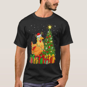 Chicken Bird   Xmas Holiday Santa Chicken Christma T-Shirt