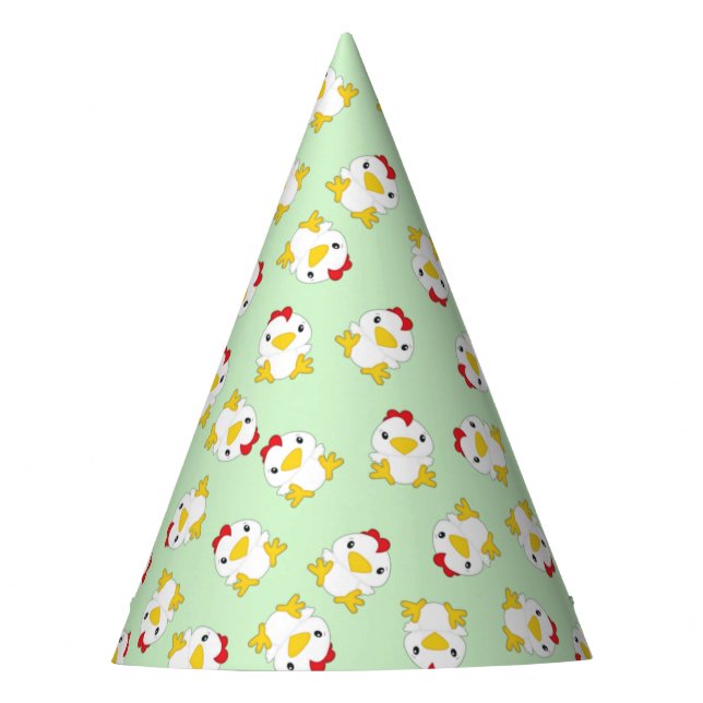 Chicken Birthday Party Green Hat (Front)