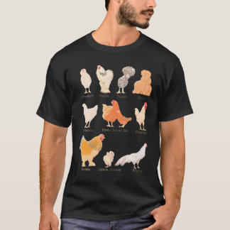 Chicken Breeds Farm Animals Day Support Local Farm T-Shirt