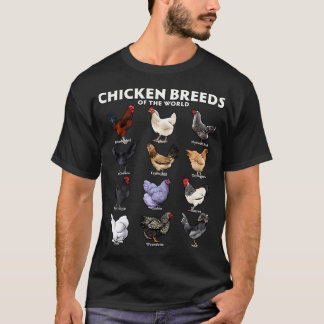 Chicken Breeds Of The World Realistic Poultry T-Shirt