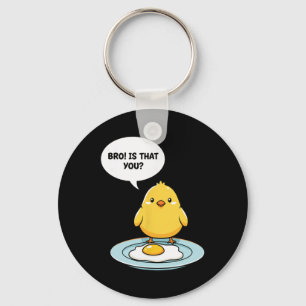 Chicken Bro! Is That You Cute Chick Vs Fried Egg F Key Ring