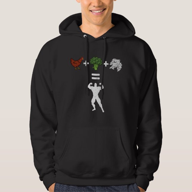 Chicken Broccoli Rice Bodybuilding Diet Funny Spor Hoodie (Front)
