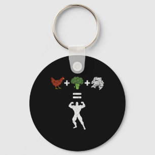 Chicken Broccoli Rice Bodybuilding Diet Funny Spor Key Ring