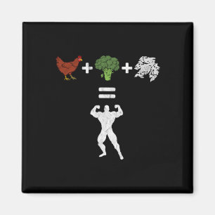 Chicken Broccoli Rice Bodybuilding Diet Funny Spor Magnet