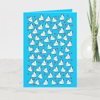 Chicken Bunch Heart Pattern - Greeting Card