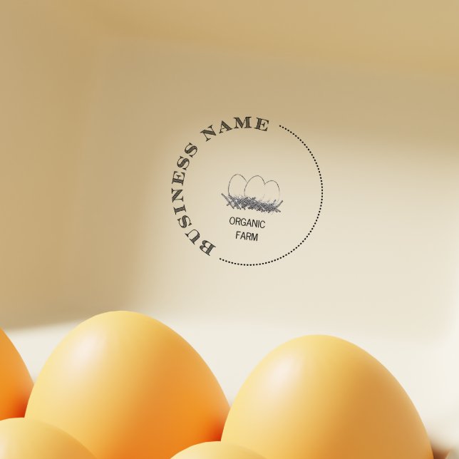 Chicken Business Egg Carton Vintage Round Stamp  (Farmhouse Style Egg Carton Vintage Round Stamp)