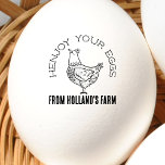 Chicken Business Funny Custom Egg Stamp<br><div class="desc">An original, illustrated, personalised egg stamper for your egg business! Customers will love the hen pun, "Henjoy your eggs"! Set yourself apart with these funny but classy chicken business stamps and stamp your eggs with cute hen art sure to make your customers smile! The decorative hen design features an original...</div>