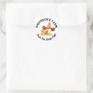 Chicken Business Funny Custom Family Farm Egg Square Sticker