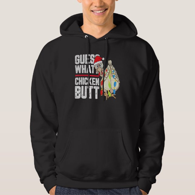 Chicken Butt Snow-Flake Pattern Christmas Hoodie (Front)
