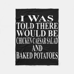 Chicken Caesar Salad Apparel Awesome Funny Potato Fleece Blanket