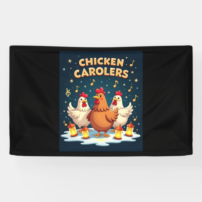 Chicken Carolers Banner (Horizontal)