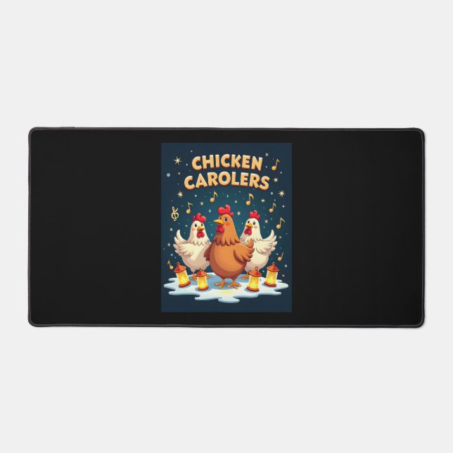 Chicken Carolers Desk Mat (Front)