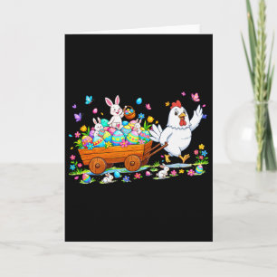 Chicken Carrying Bunnies Easter Chocolate Eggs Col Card