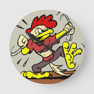 Chicken Cartoon Round Clock
