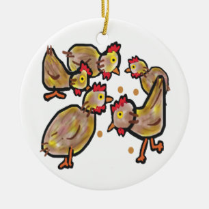 Chicken Ceramic Tree Decoration
