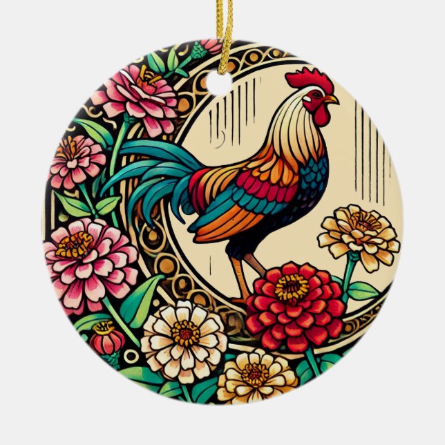 Chicken                                            ceramic tree decoration (Front)
