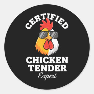 Chicken Certified Chicken Tender Expert Rooster In Classic Round Sticker