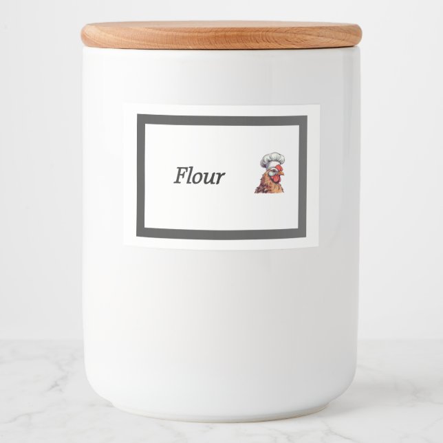 Chicken Chef Food Container Canister Label (Front)