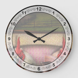 Chicken - Chick flick Large Clock