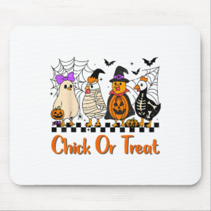 Chicken Chick Or Treat Funny Halloween Costume Far Mouse Pad