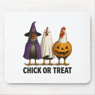 Chicken Chick Or Treat Funny Halloween Costume Far Mouse Pad
