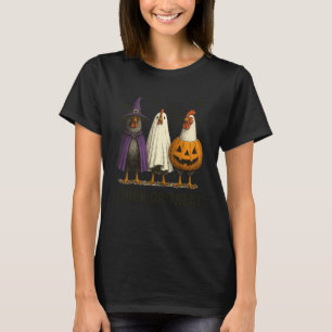 Chicken Chick Or Treat Funny Halloween Costume Far T-Shirt