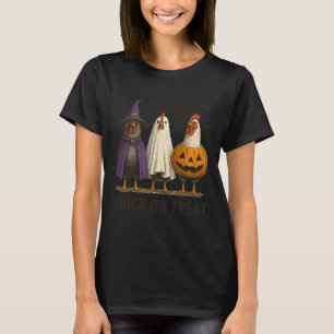 Chicken Chick Or Treat Funny Halloween Costume Far T-Shirt