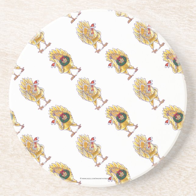 Chicken Christmas Coaster (Front)