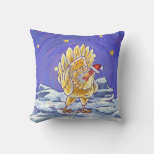 Chicken Christmas Cushion