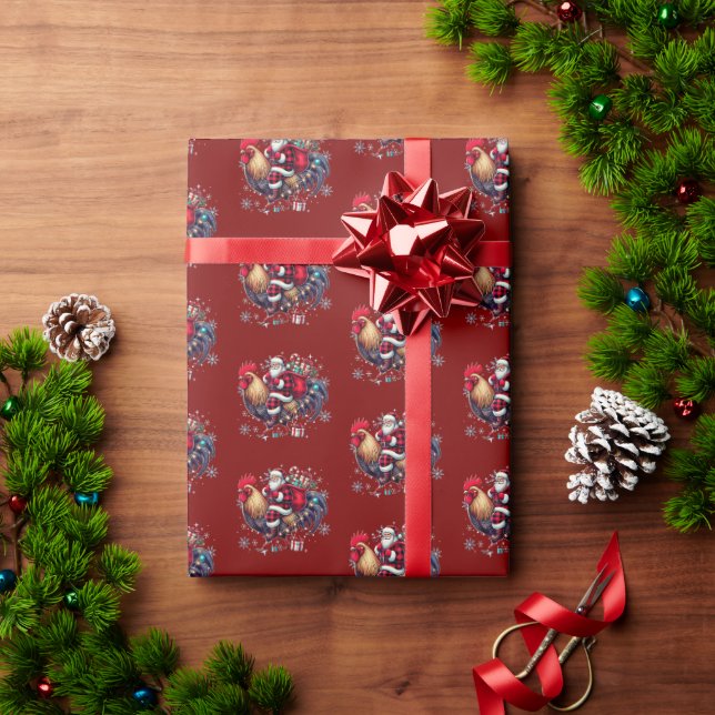 Chicken Christmas Gift Wrap | Santa Claus Chicken (Holiday Gift)